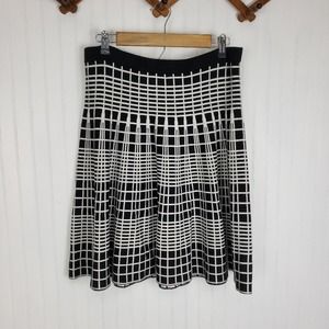 🌻Chelsea + Theodore Window Pane Black and White A Line Skirt Size XL